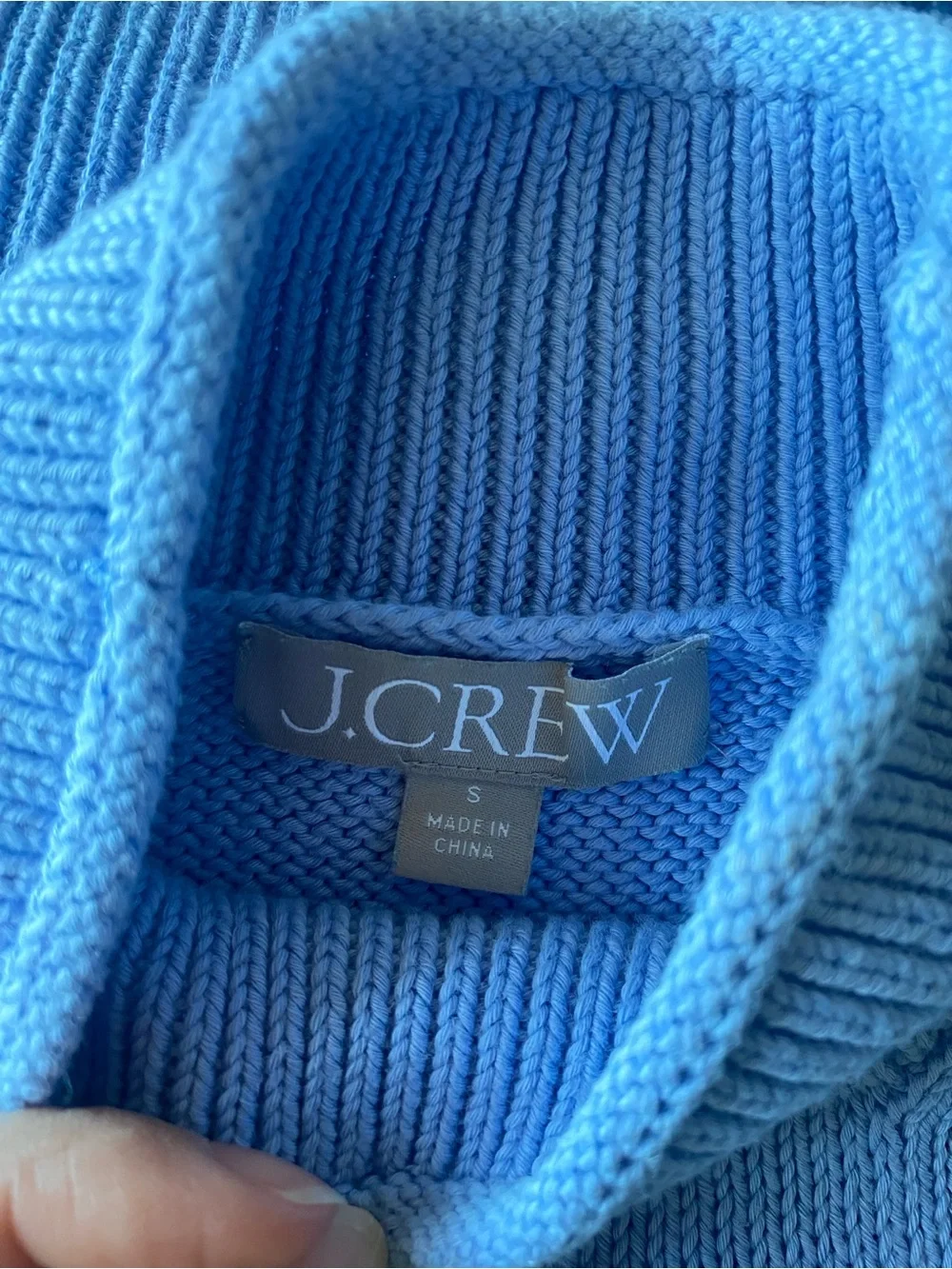 EUC JCREW- Light Blue Roll Neck Summer Cotton Sweater - Size Small - Picture 4 of 4